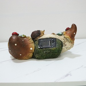 Design personalizzato a energia solare/resina riccio rana succulenta decorazione del giardino scultura artigianato popolare solare - Product Image 5