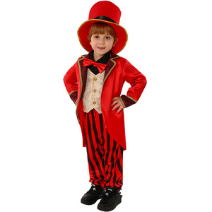 Disfraz de circo para niños, traje de pantalones a rayas rojas con sombrero para niños, fiesta, actuación, juego de rol - Product Image 4