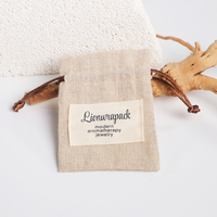 Sac en lin personnalisé avec logo OEM Lionwrapack, sac en coton avec cordon de serrage, pochette de rangement