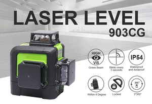 Nivel Láser Profesional <span class=keywords><strong>Huepar</strong></span> <span class=keywords><strong>903CG</strong></span> 3D con Haz Verde, Autonivelante, con Líneas Cruzadas - Product Image 6