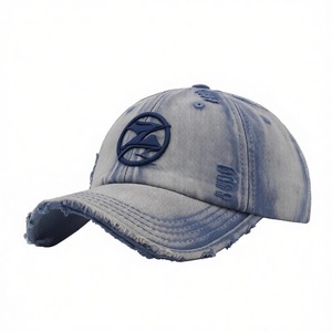 หมวกแก๊ปทรงวินเทจผ้าฝ้ายฟอกแบบ OEM สั่งทำพิเศษ 6 แผง ทรง Dad Hat ดีไซน์ไม่แข็งตัว ปรับขนาดได้ด้วยหัวเข็มขัดโลหะ สั่งทำได้ - Product Image 1