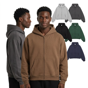 Collection Automne-Hiver 2025 – Sweat à capuche unisexe Artiemaster double fermeture éclair, coupe ample vintage, grammage lourd 350g, couleur unie - Product Image 3