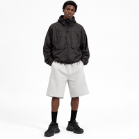 Veste coupe-vent technique surdimensionnée de qualité supérieure pour homme, légère, utilitaire, pour l'extérieur, avec capuche et poche, style streetwear