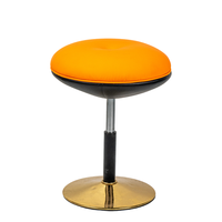 Tabouret de comptoir moderne bicolore en PU rembourré, pivotant, avec rangement, réglable en hauteur, base à disque doré, pour la maison, le pub ou le salon