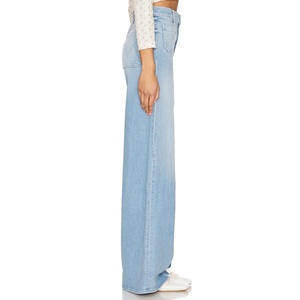 Vaqueros Anchos de Moda Nueva al por Mayor, Color Azul Cielo, Tiro Medio-Bajo, Lavados, de Pierna Ancha para Mujer - ¡Altamente Recomendados! - Product Image 3