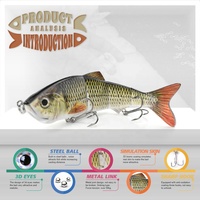 Leurre de Simulation élevée 255mm /135g grande taille holographique feuille d'or méné Multi grands leurres de poisson articulés