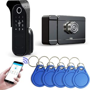 Serrure intelligente étanche pour l'extérieur <span class=keywords><strong>5</strong></span> en 1WIFI Serrure de porte à code numérique modifiable Serrure à empreinte digitale Polymatch pour l'appartement, la sécurité de la maison - Product Image 1
