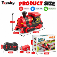 Train Magnétique RC Glouton Télécommandé avec Son et Lumière, Voiture Mangeuse Éducative Électrique pour Enfants, Jouet Serpent Interactif, Cadeau