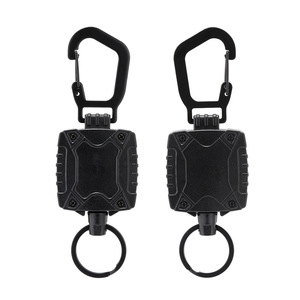 DF 118 Retractable Steel Wire Rope Keychain with <b>Elastic</b> Pull <b>Cord</b> Anti-Loss Design High Elasticity Easy-Pull Reel Rope Hook - Product Image 2