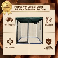 Enclos extérieur enrichissant pour chien avec hamac, en coton résistant aux intempéries et maille métallique, Catio portable et pliable, enclos de jeu pour animaux de compagnie avec fermeture éclair