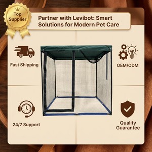 Enclos extérieur enrichissant pour chien avec hamac, en coton résistant aux intempéries et maille métallique, Catio portable et pliable, enclos <span class=keywords><strong>de</strong></span> jeu pour animaux <span class=keywords><strong>de</strong></span> compagnie avec fermeture éclair - Product Image 6