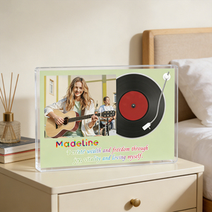 Adornos Acrílicos Personalizados |   Foto y Frases Personalizadas, Diseño de Tocadiscos, Regalos para Amantes de la Música - Product Image 5