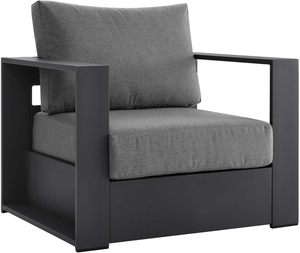Muebles de Jardín para Patio, Juego de Sofás de Lujo para Exteriores de 4 Piezas, de Tela/<span class=keywords><strong>Aluminio</strong></span> con Recubrimiento en Polvo, en <span class=keywords><strong>Gris</strong></span> con Sillones con Estructura Metálica - Product Image 4