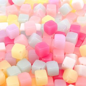 ลูกปัดอะคริลิคทรงสี่เหลี่ยม 6 มม. สีพาสเทล สำหรับทำเครื่องประดับ DIY - Product Image 2