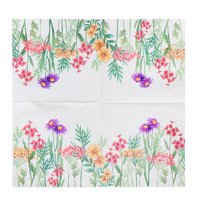 Serviettes de table jetables 2 plis style Ins, écologiques, 330x330mm, motif papillon et fleur, pour décorations de table d'anniversaire