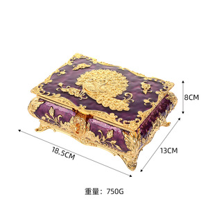 Dropshipping Shopify Creative Peacock Rectangle Rose Jewelry <b>Box</b> Birthday Wedding Gift Necklace Storage Organizer - Product Image 5