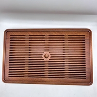 Grand plateau de service en bambou avec trou de drainage, étanche et écologique, pour le thé Kung Fu
