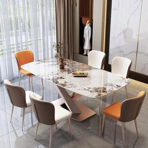 Juego de Comedor Moderno de Lujo con Mesa Rectangular de Piedra Sinterizada y 4 Sillas para Sala de Estar, Diseño Italiano, <span class=keywords><strong>Muebles</strong></span> para el Hogar - Product Image 1