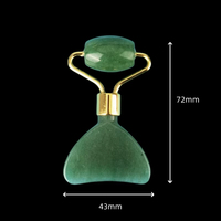 Rouleau de massage facial et oculaire en jade vert poli ODM, masseur Gua Sha en cristal imprimé au laser, anti-âge et blanchissant pour le visage, pour usage domestique