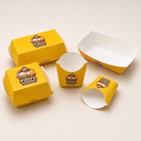 Caja de Embalaje Personalizada con Logotipo para Comida para Llevar, de Papel de Grado Alimenticio, para Restaurante de Comida Rápida, para Hot Dogs, Pollo Frito y Hamburguesas