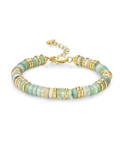 Pulsera de cuentas de piedra natural colorida más vendida para damas, pulsera de piedra simple y exclusiva - Product Image 6