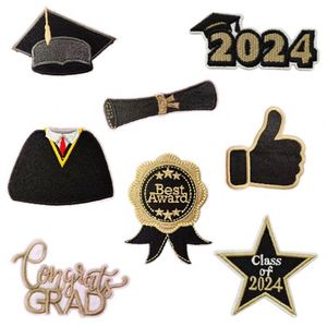 Iron on Embroidery Senior Year Doctoral Cap Gown Patch - Product Image 1