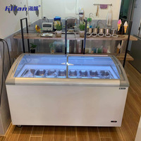 Congélateur coffre professionnel pour crème glacée, équipement de réfrigération commercial à refroidissement direct et par air pour salons de crème glacée
