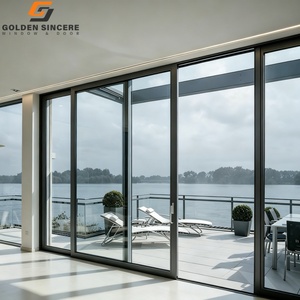 Porte coulissante de patio en aluminium moderne GS, double vitrage, verre trempé panoramique, grandes portes coulissantes en verre pour balcon, villa - Product Image 5