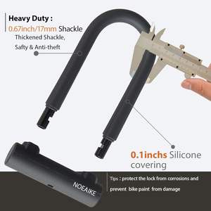 मजबूत केबल भारी शुल्क वाली साइकिल यू-लॉक यू-लॉक यू शेकल सुरक्षित लॉक के साथ सड़क बाइक मोटरसाइकिल के लिए मजबूत बढ़ते ब्रैकेट के साथ - Product Image 3