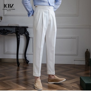 2025 Spring New Men's Neapolitan Solid Color High-waisted Straight Versatile Comfortable Casual Long Suit <b>Pants</b> Men - Product Image 2