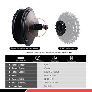 Kit de Conversión para Bicicleta Eléctrica de 72v 3000w con Certificación CE, para Rueda Delantera o Trasera, 48v, Neumático Ancho - Product Image 3