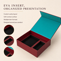 Boîte cadeau rigide gaufrée réutilisable en matériaux recyclés écologiques personnalisés avec doublure en éponge et insert en carton