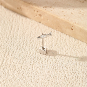 Fashion S925 Sterling Silver Shark Helix <b>Earrings</b> Sparkling Moissanite Heart Screw Stud <b>Earrings</b> for Women Exquisite Jewelry - Product Image 5