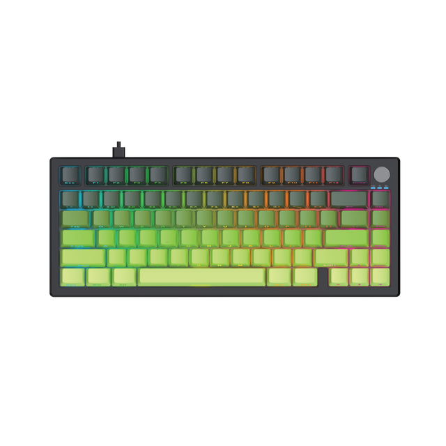 Tri-mode 81-Key LED RGB Backlit Gaming Keyboard Black Switch Mechanical Operation USB Black for Office