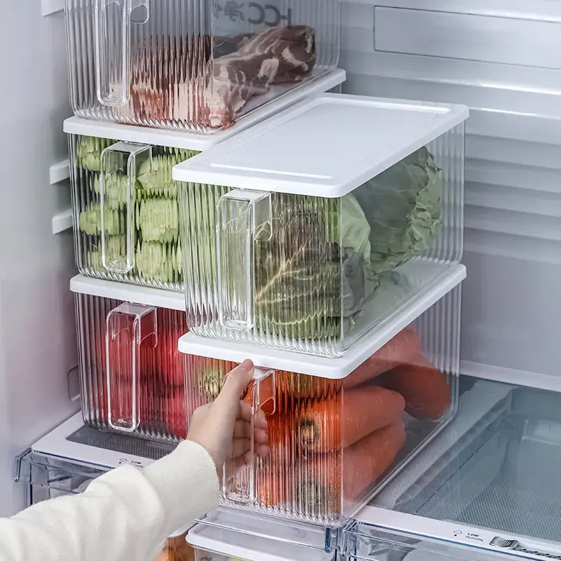 Contenedores de alimentos herméticos de buena calidad, organizador de refrigerador, contenedores transparentes de cocina, cajas de almacenamiento