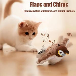 Jouet interactif intelligent USB pour animaux de compagnie, nouveau, en peluche, chat mignon qui chante, avec ailes qui battent à la touche, en gros d'usine - Product Image 3