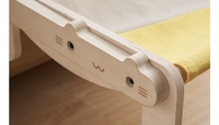 Hamac pour chat rectangulaire en bois, design respirant, couleur naturelle, lavage à la main, options de fixation au sol ou en fenêtre, direct usine