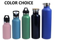 Bouteille d'eau isolée personnalisée en acier inoxydable de vente chaude cantine de sport personnalisée avec couvercle en bambou en vrac