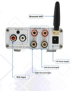 Amplificateur <span class=keywords><strong>Bluetooth</strong></span> stéréo pour haut-parleurs passifs d'extérieur, récepteur audio, 50W*2, 2.0 canaux, mini Hi-Fi, amplificateur intégré de classe D - Product Image 3