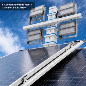 Tour légère portative solaire et éolienne avec la remorque et le mât télescopique - Product Image 3