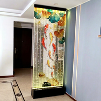 Décoration d'intérieur : Panneau mural à bulles d'eau dansante en acrylique avec éclairage LED, séparateurs d'aquariums, fontaine mobile au design moderne