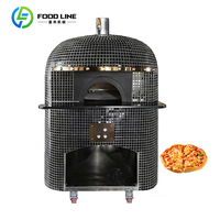 Horno de Pizza Eléctrico de 450 Grados, Horno de Pizza a Leña de 16 Pulgadas, Mini Horno de Pizza de Sobremesa de Una Sola Plataforma con Piedra Refractaria, a Gas