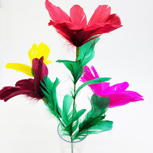 Flores de manga, flores redondas de colores, nuevas flores redondas grandes, flores de plumas artesanales, accesorios de magia para escenario King Magic al por mayor - Product Image 1