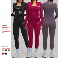 Ensemble de yoga pour femmes personnalisé, haut à col carré, veste cardigan, leggings, tissu extensible, respirant, séchage rapide, vêtements de sport