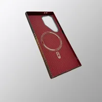 Étui de téléphone en alliage avec texture en fibre de carbone pour Samsung Galaxy S25 S24 Ultra S23, coque rigide en PC avec charge magnétique sans fil