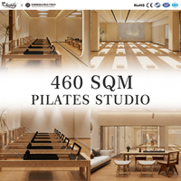 Machine de Pilates Reformer Commerciale Premium avec Cadre en Bois Réglable, Cordes et Sangles pour Entraînement en Studio et à Domicile