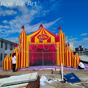 Personnalisable rouge et jaune rayé gonflable carnaval cirque arc australie tour du monde décor théâtre scène Performance toile de fond - Product Image 2