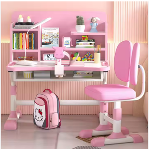 Meubles pour enfants, table d'étude ergonomique réglable en hauteur pour enfants, bureau et chaise - Product Image 1