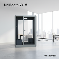 UNIBOOTH Cabine de travail insonorisée moderne et durable, multifonctionnelle, avec cadre en aluminium de précision, module rapide pour bureau