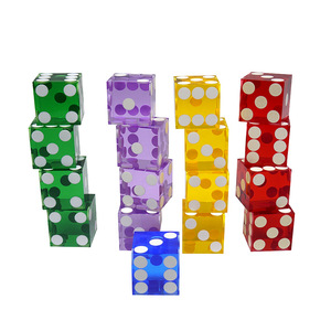 Dados de Acrílico Estilo Casino de <span class=keywords><strong>19</strong></span> mm, de Alta Gama, Transparentes, con Bordes Afilados, Acabado Tipo Espejo, con Puntos Incrustados - Product Image 2